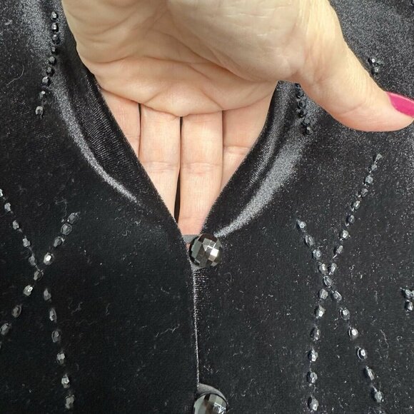 Vintage Y2K Blouse Velvet Embellished Sequin Size 8 - Picture 4 of 10